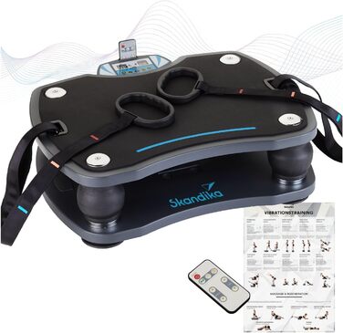 Вібраційна платформа Skandika Vibrationsplatte 500 3D | велика протиковзка поверхня | 4 програми + 20 рівнів | фітнес вдома | з тренувальними гумками, пультом ДУ та постером