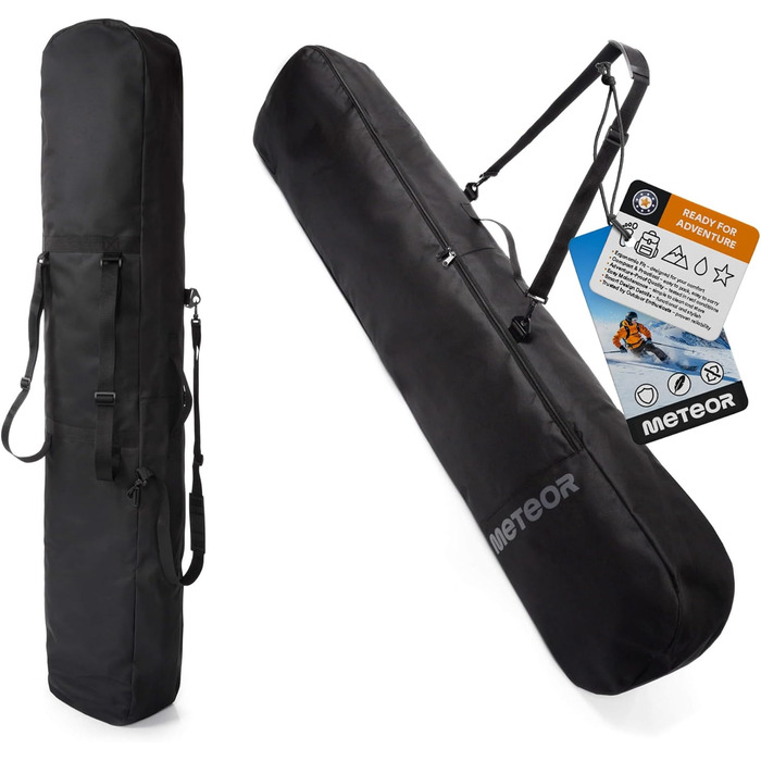 Чохол для сноуборду Meteor - до 167 см, водонепроникний, міцний, чорний