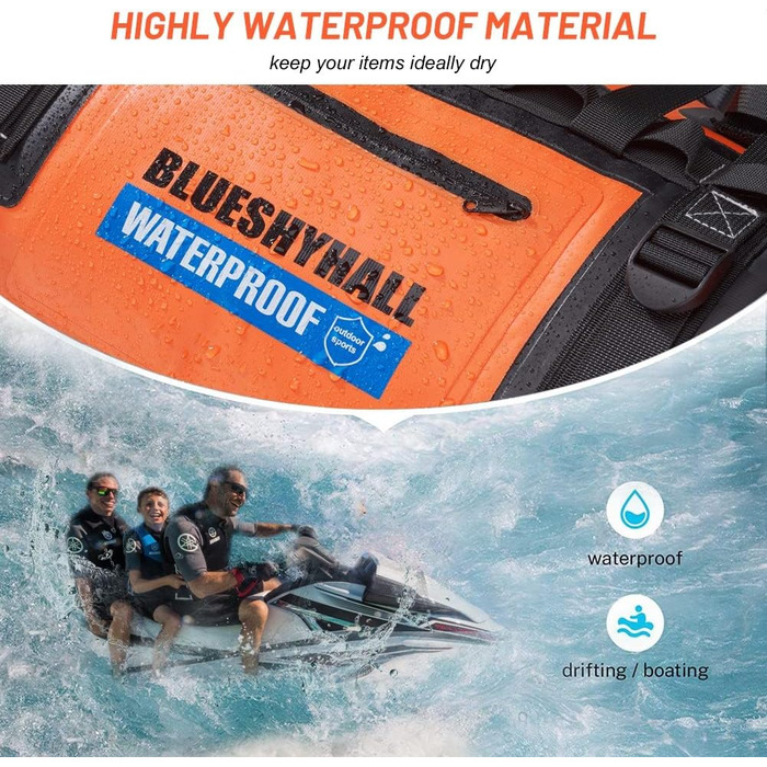 Водонепроникний мішок Blueshyhall Dry Bag 30L (60L) - рюкзак, ролтоп, для каякінгу, кемпінгу, риболовлі, плавання, серфінгу, сплавів