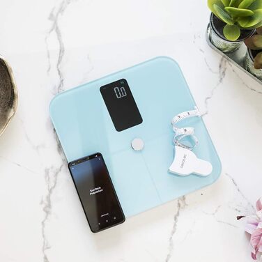 Ваги для ванного кімнати Cecotec Digitale Surface Precision 10400 Smart Healthy Vision: цифровий дисплей, вимірювання біоімпедансу, Bluetooth, 180 кг, синій