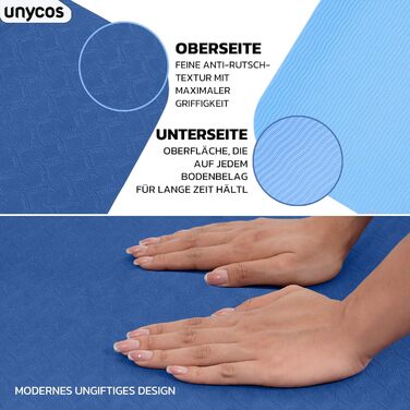 Килимок для йоги та фітнесу Unycos | Антиковзкий, з сумкою та ремінцем | 183 x 61 см | Екологічний, нетоксичний