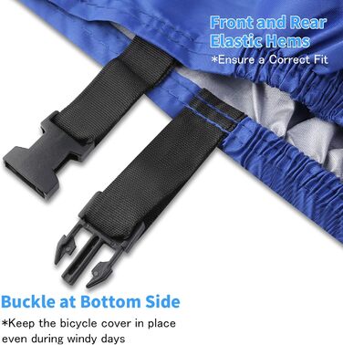 Водонепроникний чохол для велосипеда, преміум-якість 210D, захист від пилу, дощу, снігу, UV, з отворами для замка та сумкою, для всіх типів велосипедів, чорний+синій, для 1 велосипеда