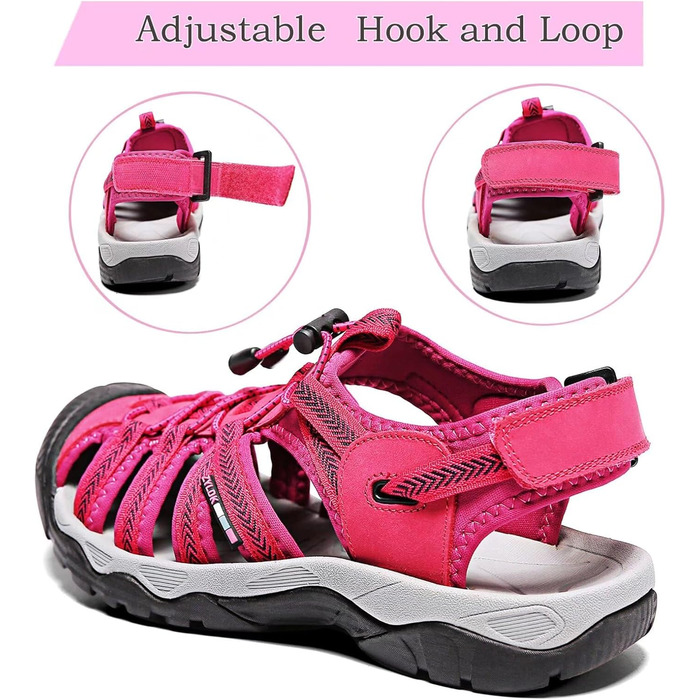 Чоловічі та жіночі шкіряні сандалії: пляжні, трекінгові, для активного відпочинку, літні, пішохідні. Розміри 36-46 (37 EU), колір рожевий