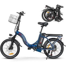Електровелосипед складаний SAMEBIKE 20 дюймів, 36В/12Аг знімний акумулятор, гідравлічні гальма, для дорослих, чоловіків і жінок