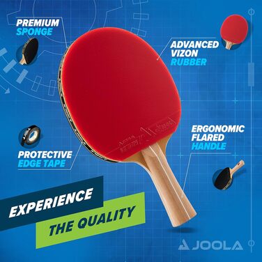 Ракетка для настільного тенісу JOOLA Omega Control для просунутих гравців, гума Vizon, flared grip