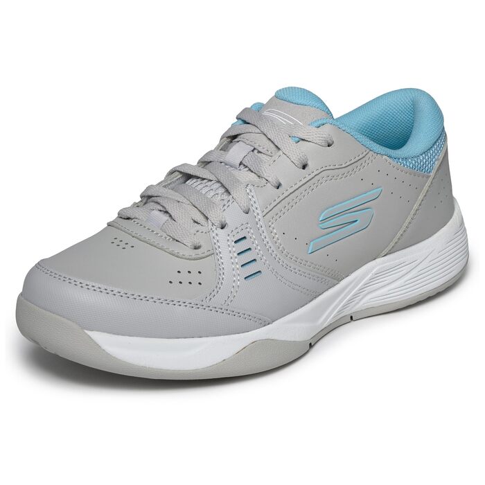 Кросівки для піклболу Skechers Viper Court Smash для залів та вулиці, розслаблена посадка, сіро-блакитні, 36 EU