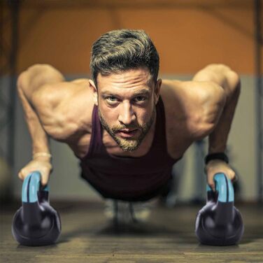 Гиря Body & Mind 2-20 кг для фітнесу та силових тренувань, пластикова професійна гантеля для кросфіту та дому