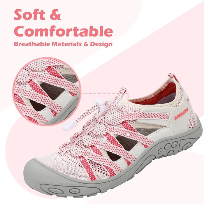 Трекінгові сандалії для жінок SAGUARO, комфортні, дихаючі, розмір 36-42 (41 EU), рожеві