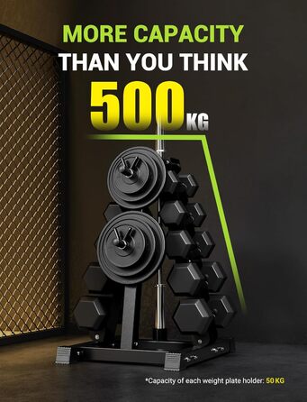 Стойка для гантелей Dripex на 3/5 рівнів, регульована, до 500 кг, сумісна з гантелями, гирями та штангами