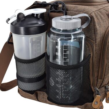 Спортивна сумка FocusGear Ultimate Gym Bag 2.0, водостійка, 10 відділень, середній розмір, зелена/коричнева, 29,8x26,7x50,8 см