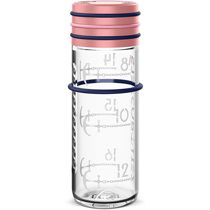 Мотивуюча пляшка для води NAVIGATOR 600 мл, з таймерами, BPA free, підходить для газованої води, не б'ється, не протікає, колір рожевий