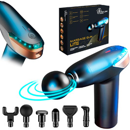 Масажер Extralink Massage Gun Lite: 6 насадок, 3200 об/хв, USB-C, для шиї та м'язів