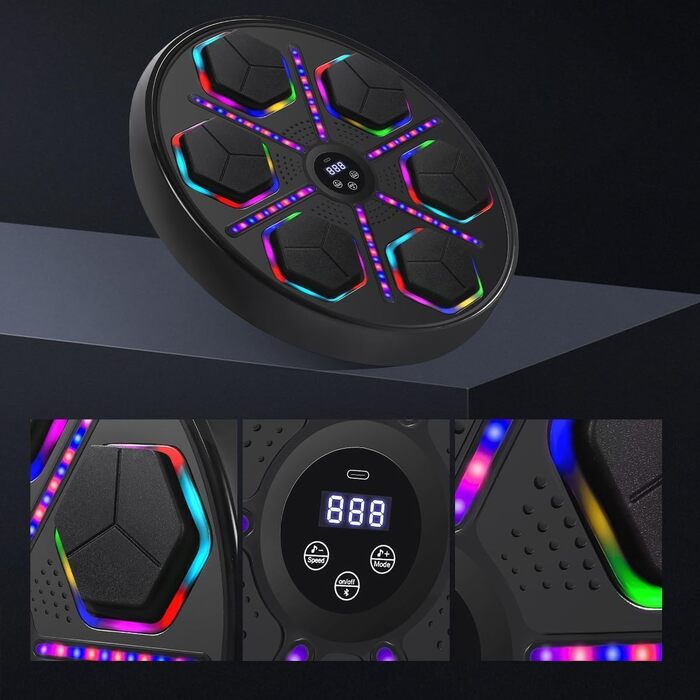 Музична бокс-машина Oamger з LED-підсвіткою та Bluetooth, 9 режимів швидкості, для дітей та дорослих