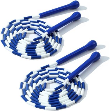 Скакалка IDOU з перлинками: регульована довжина, міцні ручки, 2 шт. (блакитний, W-перлини 9ft)