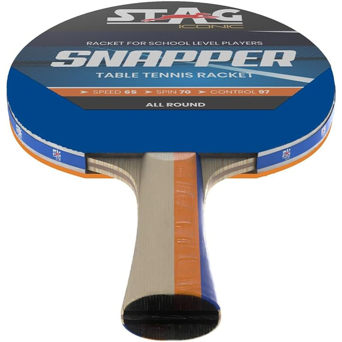 Тенісний стіл-ракетка Stag Iconic Snapper Series (T.T.) | Оранжево-блакитна серія Snapper для тренувань | Яскрава та грайлива