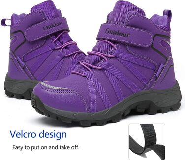 Зимові черевики для дітей: тепла водонепроникна модель для сноубордингу та трекінгу, з клямками (29 EU, фіолетовий)