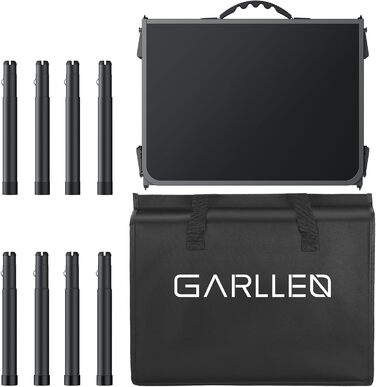 Складаний туристичний стіл GARLLEN 87x40 см, 3 положення висоти (26/48/70 см), чорний. Підходить для кемпінгу, пікніка, саду, грилю.