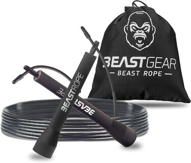 Стрибкове канат Beast Gear: сталевий, легкий, регульований, для MMA, HIIT, чорний