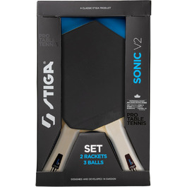 Набір для настільного тенісу STIGA Sonic V2 – 2 ракетки Cybershape, 3 м'ячі, ITTF, для початківців, сімейний