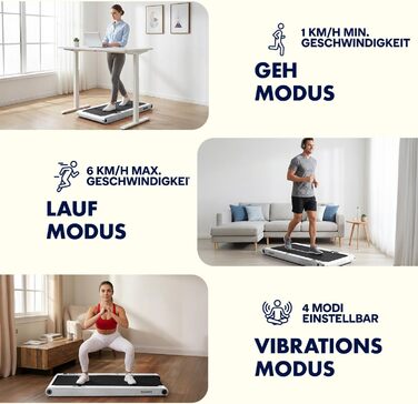Бігова доріжка Walking Pad SQUATZ 2-в-1 з вібраційною платформою, складана, для дому та офісу, під стіл, до 120 кг, срібляста