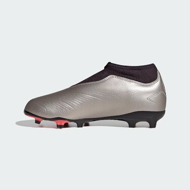 Дитячі футбольні бутси Adidas Predator League без шнурівків для твердого поля (37 1/3 EU, сіро-чорний)