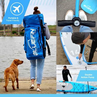 Bluefin SUP 14' Sprint Carbon - надувна карбонова дошка для сапсерфінгу, комплект весло та аксесуари