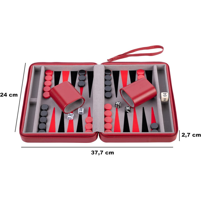 Чемоданчик для настільної гри шашки Engelhart 250501 бежево-оранжево-чорний (9 дюймів, сірий, чорний, червоний)