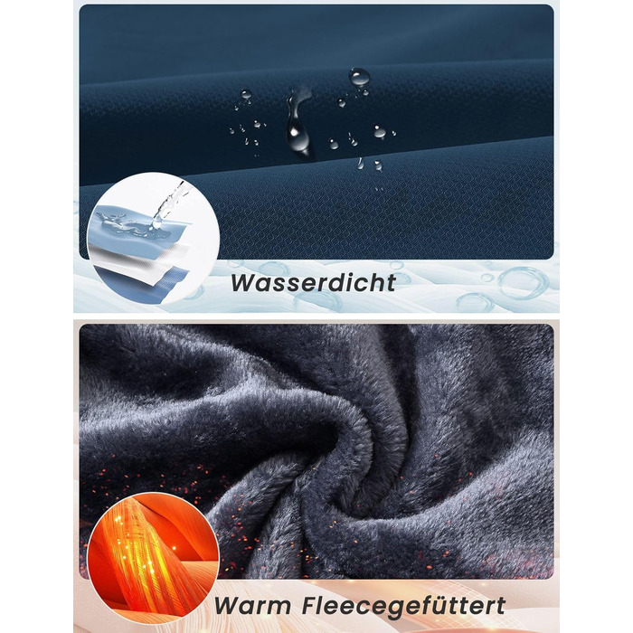 Зимова куртка Rdruko для жінок: водонепроникна, флісова, для сноуборду та лижного спорту, вітрозахисна, дихаюча (Джинсова блакитна, XXL)