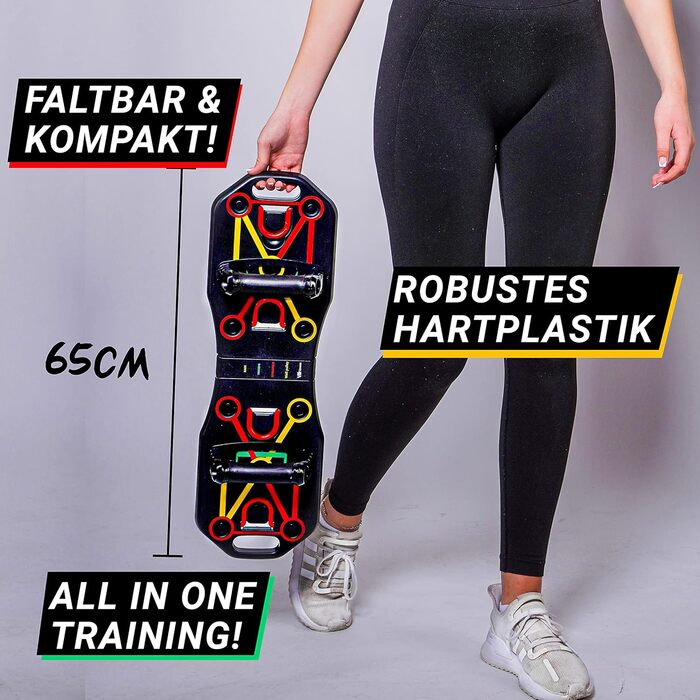 Дошка для віджимань WA Fitness® з еластичними стрічками, тренажер для дому, розвиток м'язів, для чоловіків та жінок