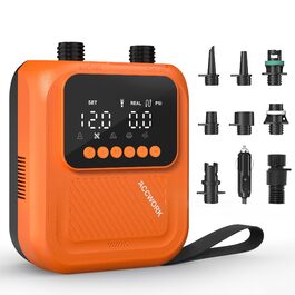 Насос електричний для SUP дошки Accwork 20 PSI, 12V, з адаптерами для каяка, човна, надувного матрацу