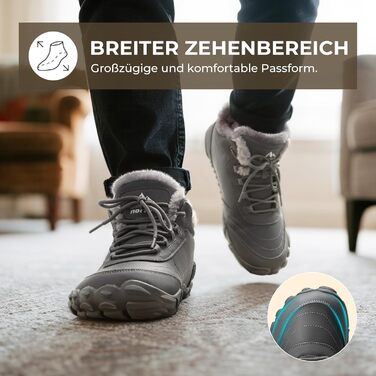 NORTIV 8 Чоловічі теплі зимові черевики, зручні зимові чоботи для дому (39 EU, сірий)