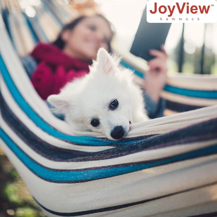 Гамак JoyView бразильський одинарний з мотузками та сумкою, 200x100 см, до 136 кг, смугастий сірий - для тераси, дому