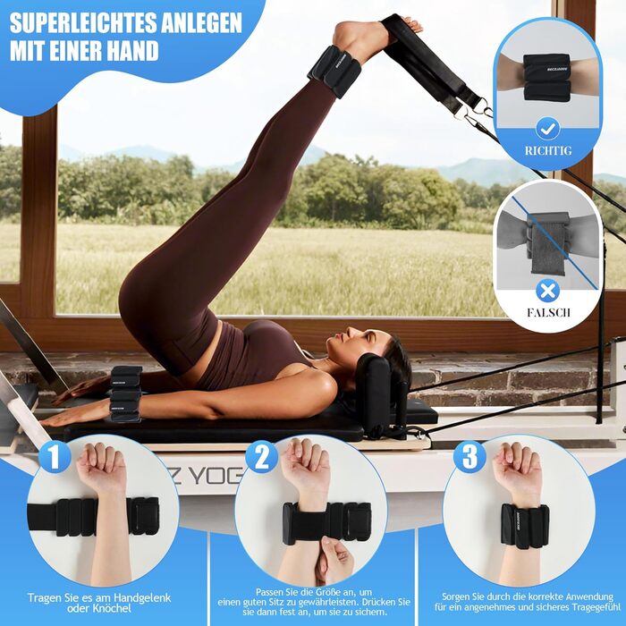 Важільки для ніг та рук BECOJADDE: комплект 2 шт (0.45 кг / 0.9 кг) для кардіотренувань, бігу, ходьби та силових вправ (чорний)