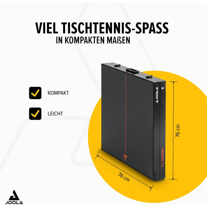 Стіл для настільного тенісу JOOLA Midsize з сучасним дизайном (сірий/оранжевий), включає сітку. Чорний / зелений