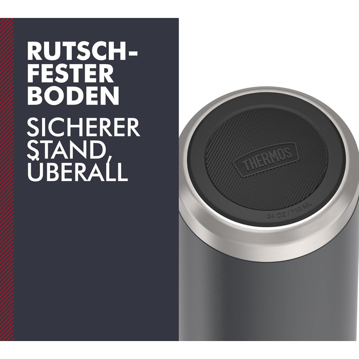 Термос-бутилка THERMOS ICON 710 мл, нержавіюча сталь, ізольована, темно-сіра, зберігає тепло 18 годин, холод 24 години, герметична, BPA-free, підходить для миття в посудомийній машині