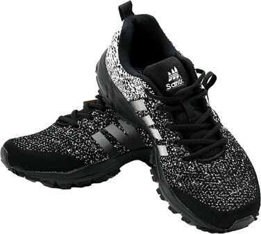 Чоловічі та жіночі кросівки для бігу та спорту. Повсякденне взуття для активного відпочинку, включаючи великі розміри (40 EU, чорний, сірий)