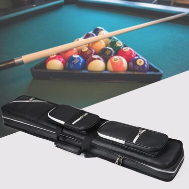 Чохол для бильярду на 4 кия: м'який, чорний, для 8 шафтів