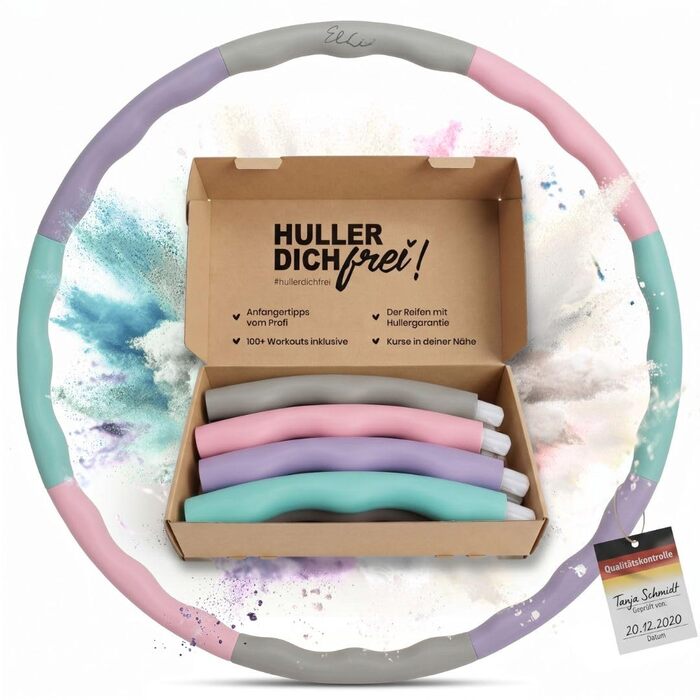 Hula Hoop обруч для схуднення, фітнес для дорослих та дітей, 104 см, 1.3 кг, пастельний