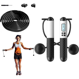 Бездротові скакалки з лічильником – скакалка без мотузки для фітнесу, кардіотренувань, чоловіків, жінок, дітей, біла