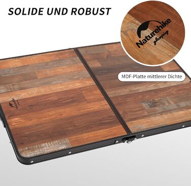 Складний туристичний стіл Naturehike 90x60x37 см з регулюванням висоти, MDF, для кемпінгу, відпочинку на природі, саду та подорожей