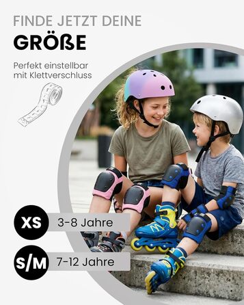 Захист для колін та ліктів 99FLIPS для дітей (3-12 років) - комплект для роликів, скейту, самокату (XS/S/M, чорний)