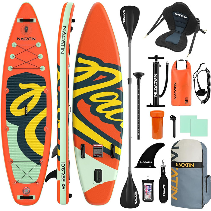 Надувна SUP-дошка 10'6'' з комплектом для каяка, повний набір для дорослих: весло, сидіння, рюкзак, аксесуари
