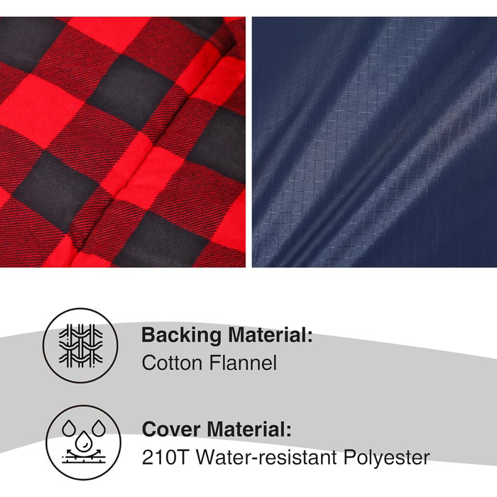 Спальний мішок Redcamp Baumwoll-Flanell для кемпінгу, 3-сезонний, теплий та комфортний, для дорослих. Вага наповнювача: 2/3/1.8 кг (Marineblau), 2.0 кг (Rot).