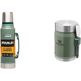 Термос Stanley Classic Legendary 1 л – зберігає тепло/холод 24 години та термоконтейнер для їжі з ложкою 400 мл