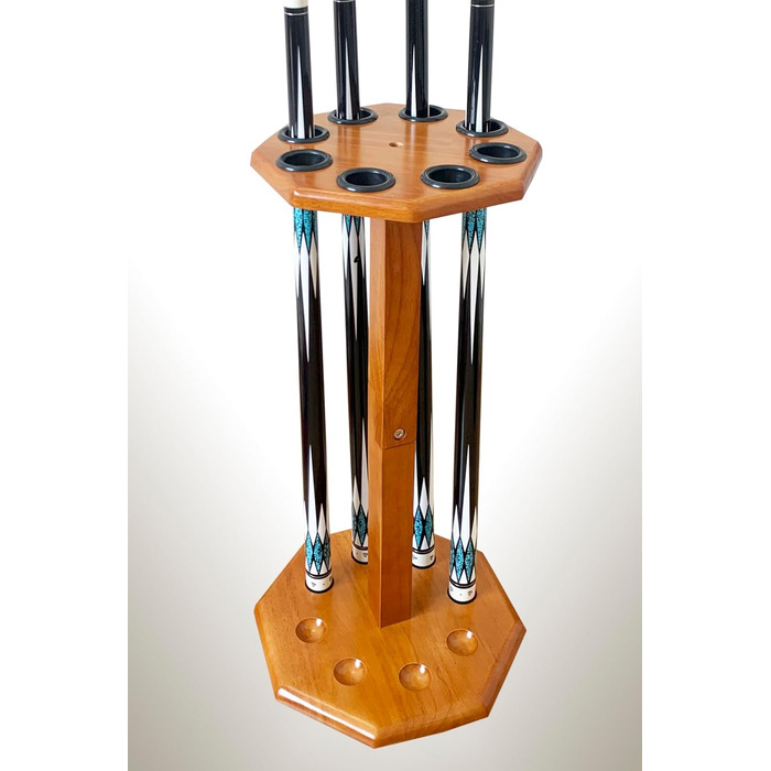 Стійка для більярдних київ на 8 київ, аксесуар для більярдного столу, дерев'яна підставка, підставка для київ для більярдного залу (FLOOR-8-MAHOGANY) (Boden-8-eiche)