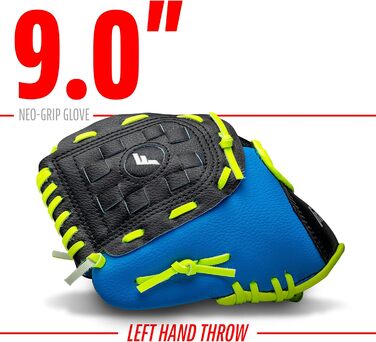 Рукавиця для бейсболу Franklin Sports Teeball (універсальна, 22.9 см) - Синє штучне шкіра, для юніорів