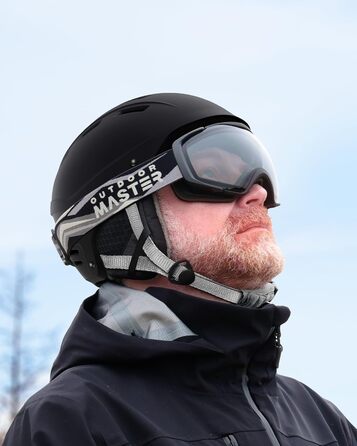 Шолом OutdoorMaster Kelvin II унісекс для гірськолижного спорту та сноуборду, чорний мат, вентиляція, 54-58 см