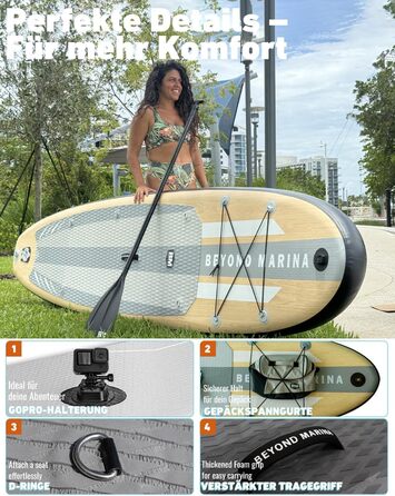 Надувний SUP-борд BEYOND MARINA 2-в-1 з сидінням, аксесуари, 320x81x15 см, білий