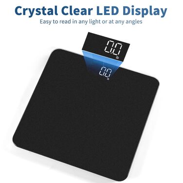 Розумні електронні ваги Vitafit з Bluetooth та визначенням BMI, смарт-ваги для контролю ваги та складу тіла з додатком, протиковзна платформа, сріблясто-чорні