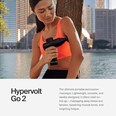 Масажна пістолет Hypervolt Go 2 Чорний: портативний, бездротовий, з технологією Quiet-Glide